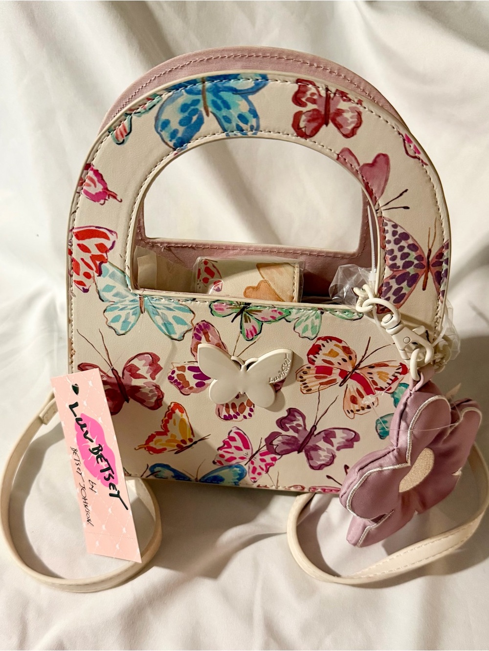 Betsey Johnson Pink Butterfly Mini Top-Handle Bag